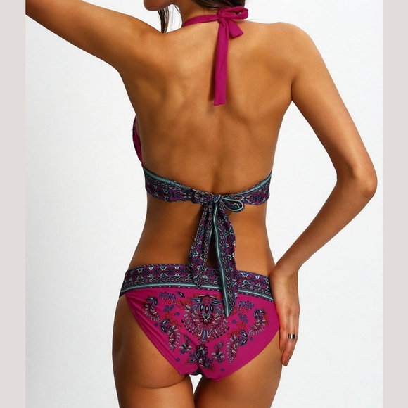 🆕️NEW Tribal/Boho Print Halter Bikini - Picture 3 of 13